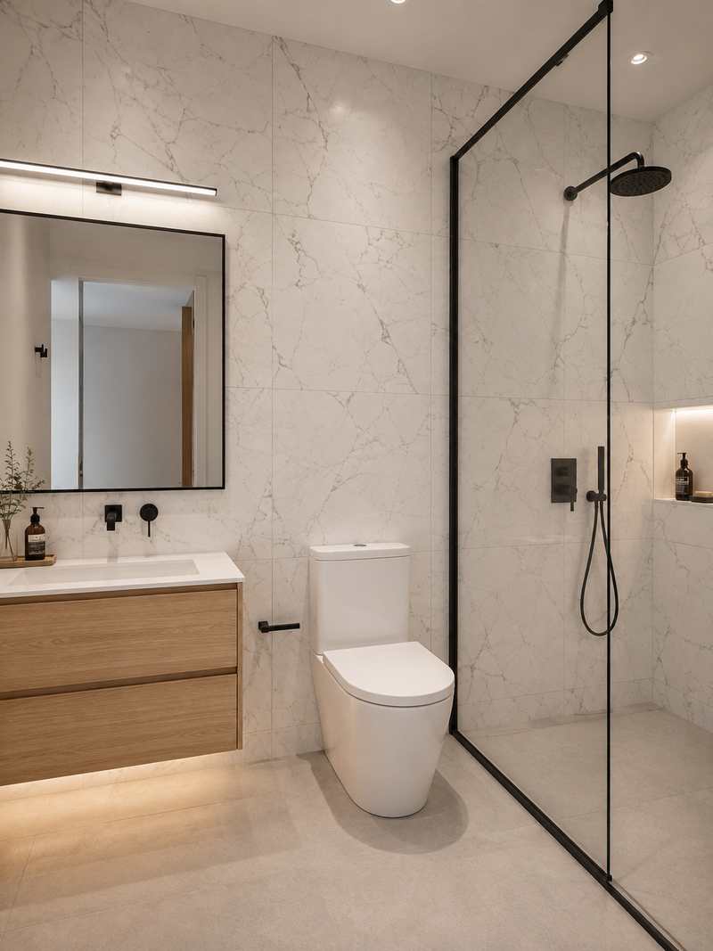 Baño con Cubiro Gris