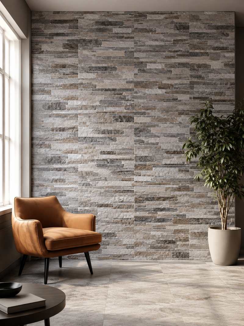 Pared con Aragon Grigio (2)