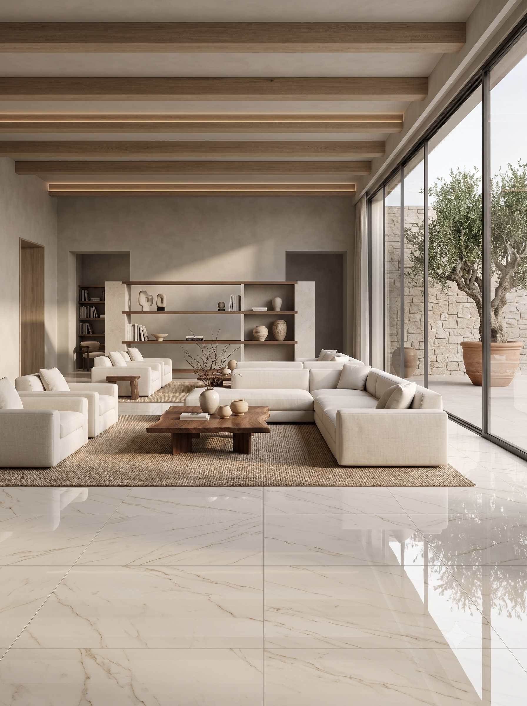 Sala con piso de porcelanato Cerámica Carabobo