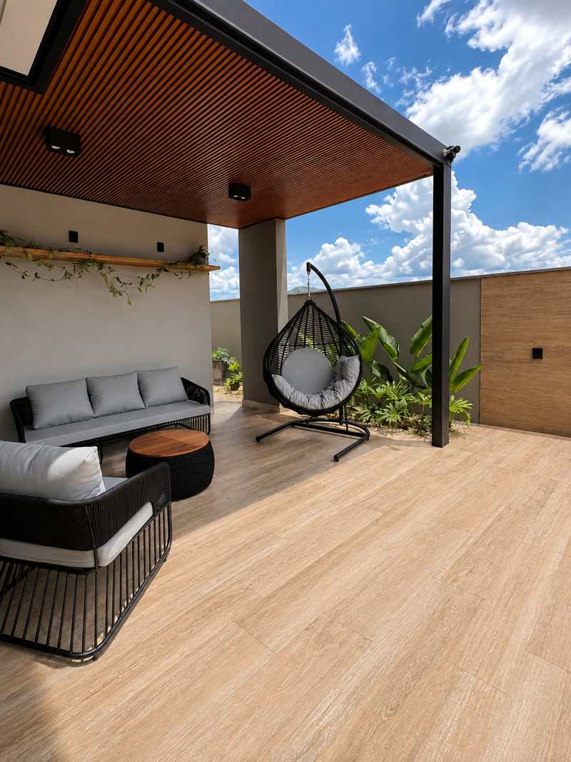 Patio con Forest Caramel