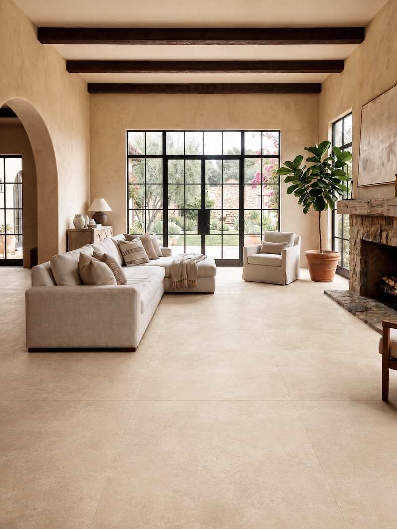 Sala con Cemento Beige