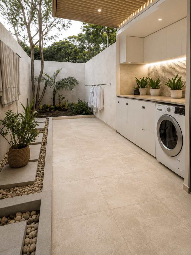 Lavadero con Cemento Beige