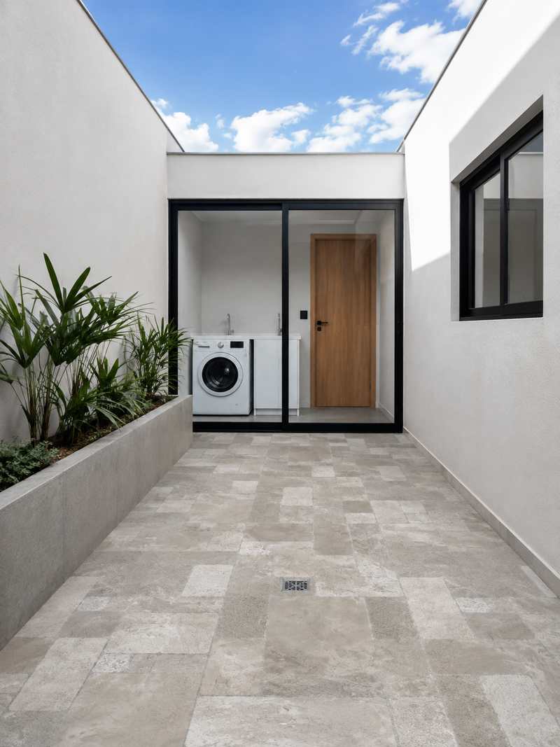 Patio con Baruta Gris
