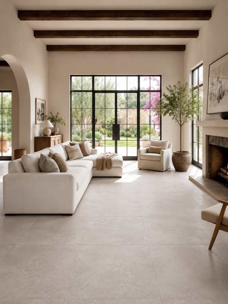 Sala con Cemento Gris