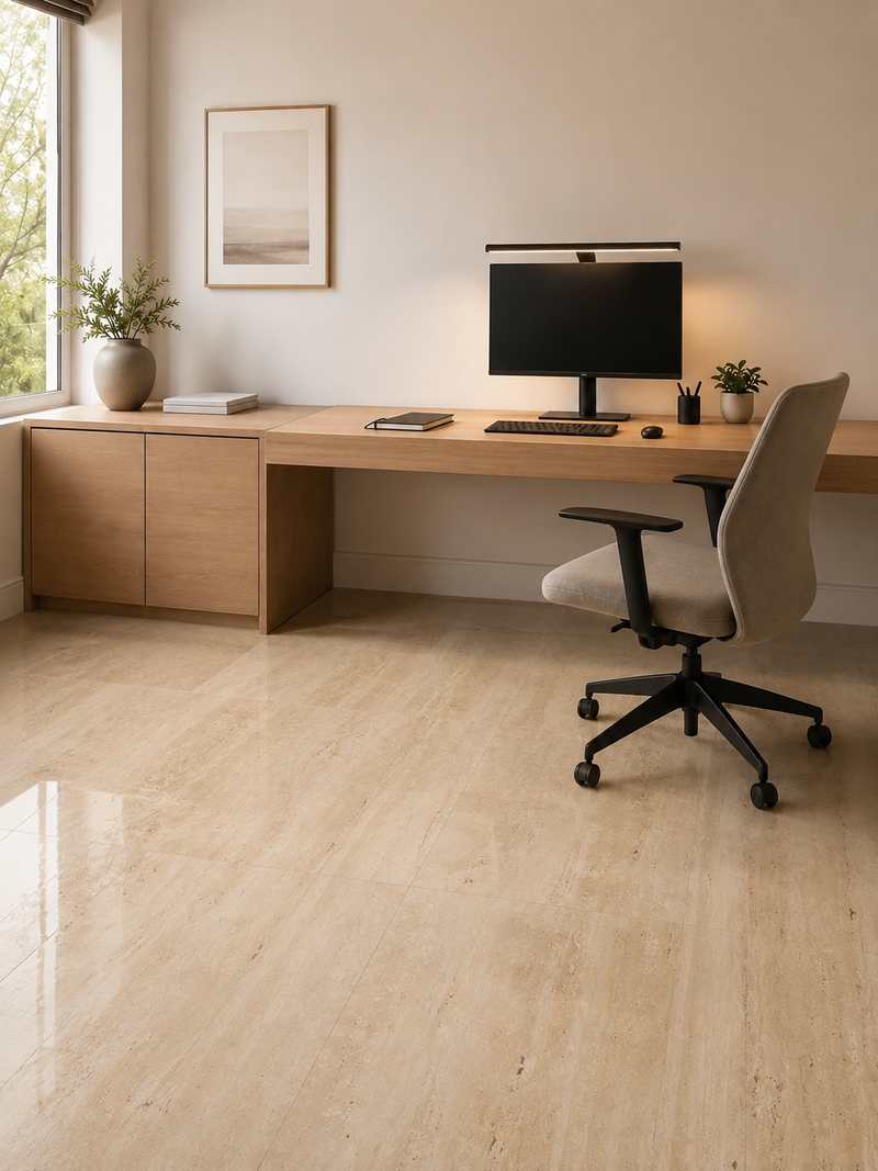 Home office con Travertino Brillante