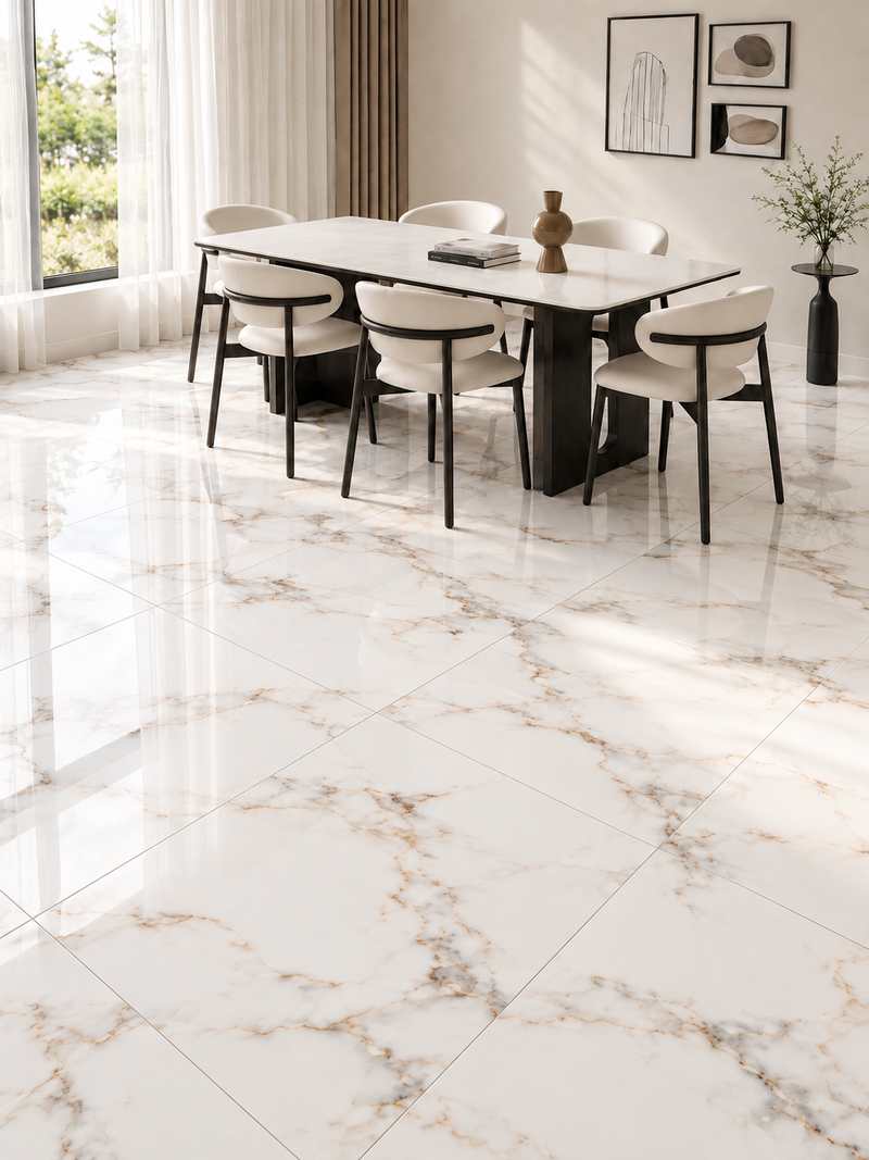 Comedor con Carrara Gold